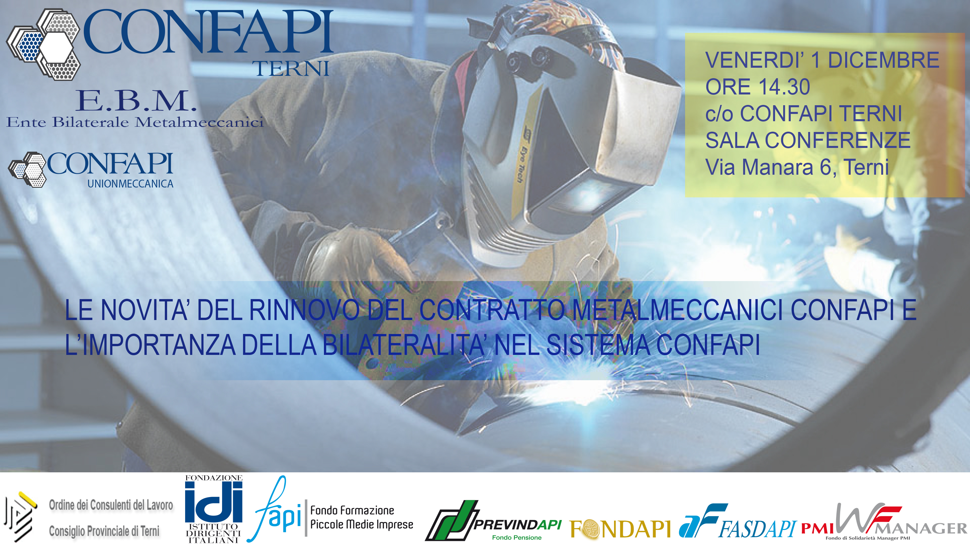 Seminario: le novità del rinnovo del contratto metalmeccanici Confapi e l'importanza della bilateralità nel sistema Confapi