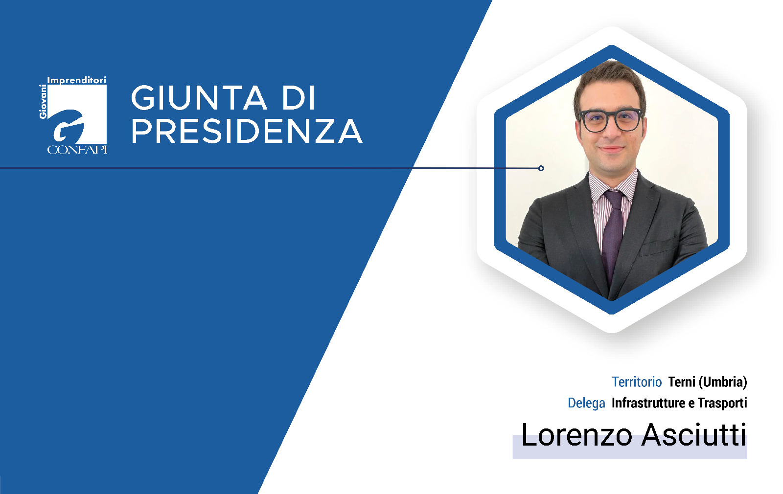 LORENZO ASCIUTTI, PRESIDENTE DEL GRUPPO GIOVANI IMPRENDITORI CONFAPI TERNI, È STATO ELETTO NELLA GIUNTA DI PRESIDENZA DEL GRUPPO GIOVANI IMPRENDITORI CONFAPI NAZIONALE CON DELEGA ALLE INFRASTRUTTURE E TRASPORTI